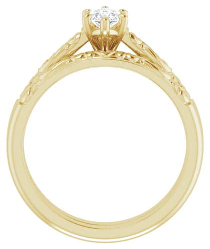 Sužadėtuvių Žiedas „Solitaire“ 14k yellow gold Marquise 8mm x 4mm (7)