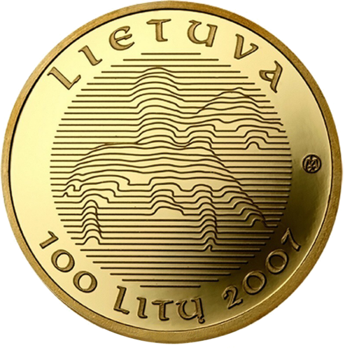 2007 Lietuvas vārda 1000 gadu jubileja 100 litu zelta monēta PF 69 ULTRA CAMEO (4)