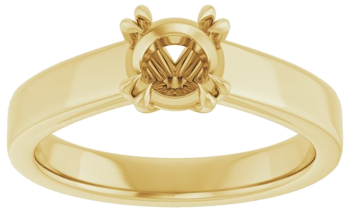 Sužadėtuvių Žiedas „Double Claw-Prong Solitaire“ 14k yellow gold Round 5.8mm (3)