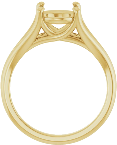14K Yellow 10x8 mm Oval Solitaire Engagement Ring Mounting (2)