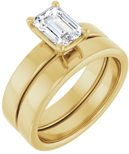 14K Yellow 7x5 mm Emerald Solitaire Engagement Ring Mounting (6)