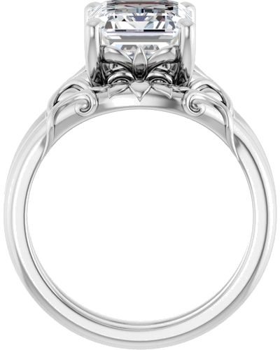 Sužadėtuvių Žiedas „Solitaire“ 14k white gold Emerald 10mm x 8mm (7)
