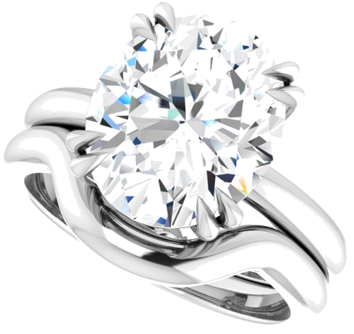 Sužadėtuvių Žiedas „Double Claw-Prong Solitaire“ 14k white gold Oval 12mm x 10mm (10)