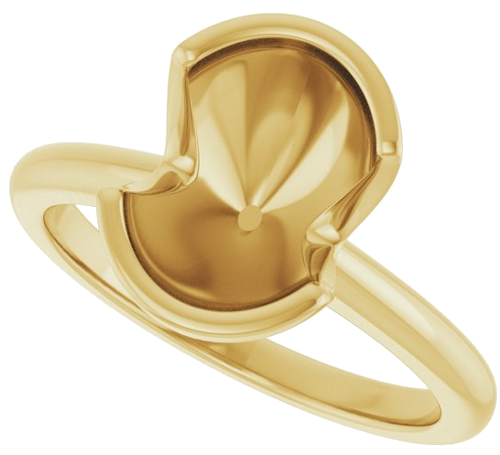 Sužadėtuvių Žiedas „Half-Bezel“ 14k yellow gold Oval 10mm x 8mm (5)