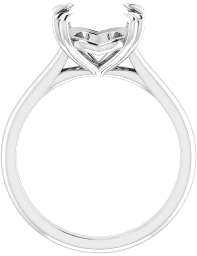 10K White 12x10 mm Oval Solitaire Engagement Ring Mounting (2)