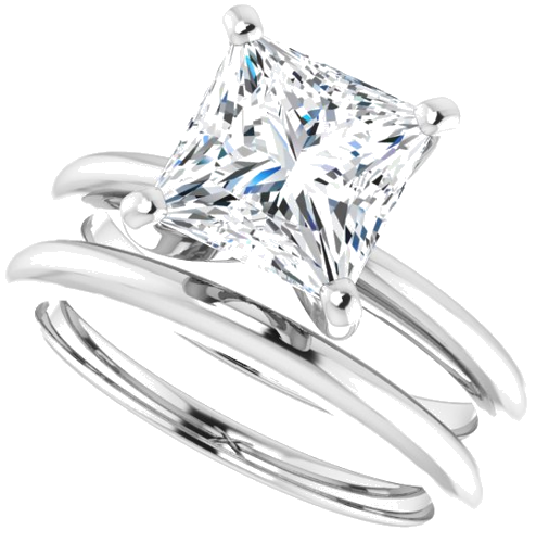 Platinum  7.5 mm Square Solitaire Engagement Ring Mounting (10)