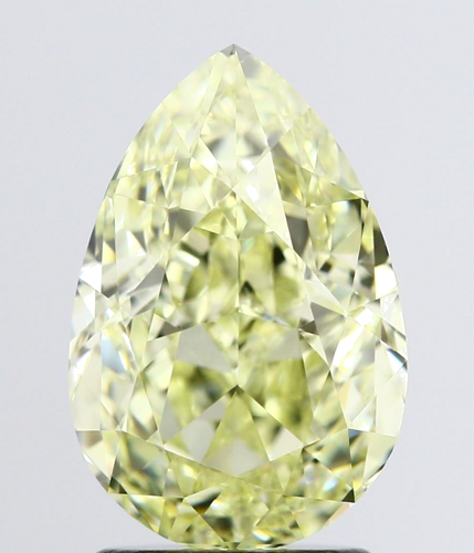 2.6 carat Fancy Light Yellow-VVS1 Natūralus Pear Deimantas (1)