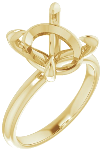Sužadėtuvių Žiedas „Solitaire“ 10k yellow gold Oval 12mm x 10mm (1)