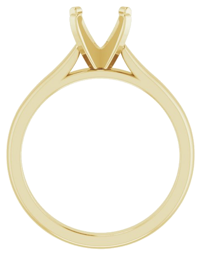 14K Yellow 7 mm Round Solitaire Engagement Ring Mounting (1)