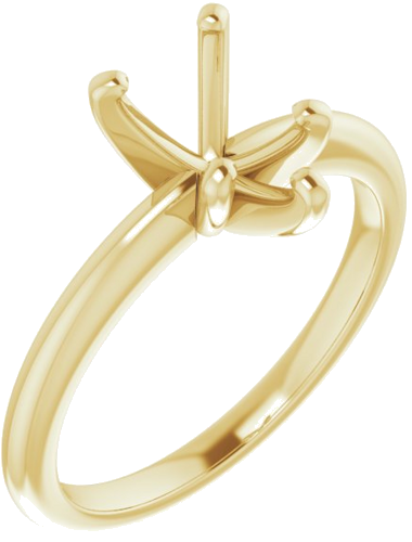 14K Yellow  9x6 mm Pear Solitaire Engagement Ring Mounting (1)