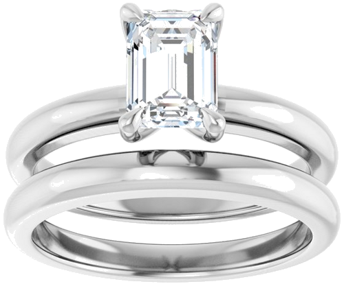 14K White 7x5 mm Emerald Solitaire Engagement Ring Mounting (8)