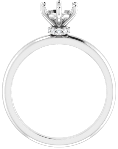 Sužadėtuvių Žiedas „Accented“ 14k white gold Oval 8mm x 6mm (2)