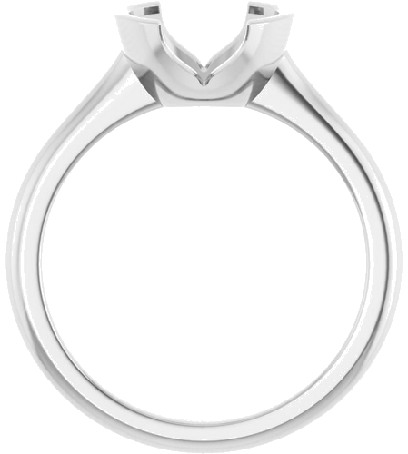 Sužadėtuvių Žiedas „Half Bezel Solitaire“ 585 Baltojo Aukso Round 8mm (2)