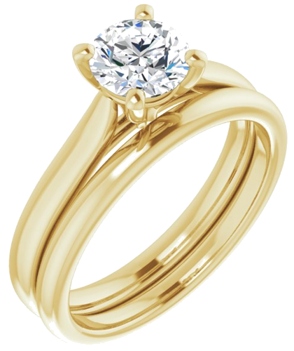 14K Yellow 6 mm Round Engagement Ring Mounting (6)