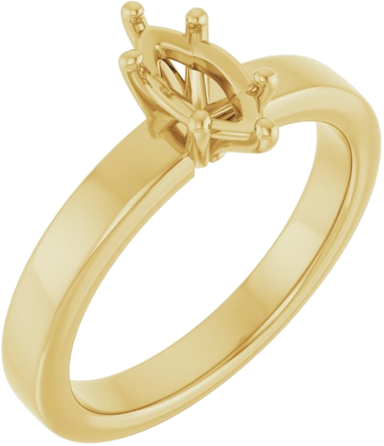 14K Yellow 8x4 mm Marquise Solitaire Engagement Ring Mounting (1)