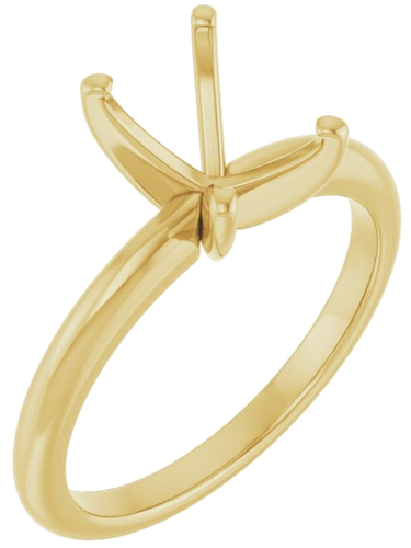 Sužadėtuvių Žiedas „Solitaire“ 585 Geltonojo Aukso Emerald 8mm x 6mm (1)