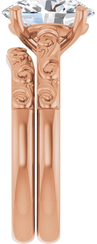 Sužadėtuvių Žiedas „Solitaire“ 14k rose gold Oval 10mm x 8mm (9)