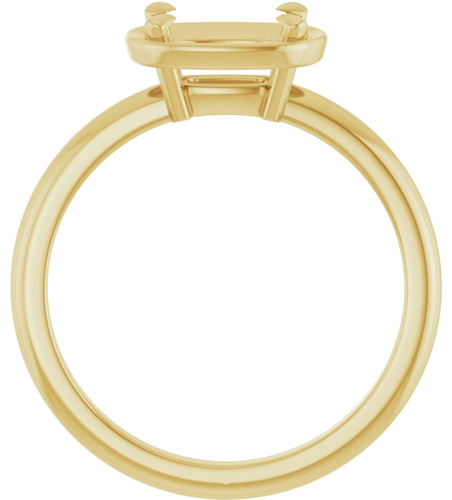 Sužadėtuvių Žiedas „Claw-Prong Solitaire Bezel-Style“ 14k yellow gold Elongated Cushion 7.5mm x 5.5mm (2)
