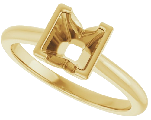 Sužadėtuvių Žiedas „Half-Bezel Solitaire“ 14k yellow gold Square 5.5mm (5)