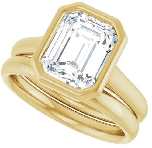 14K Yellow  9x7 mm Emerald Solitaire Engagement Ring Mounting (10)