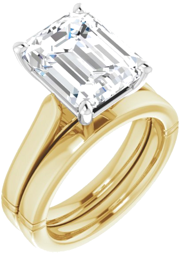 Sužadėtuvių Žiedas „Solitaire“ 585 Baltojo Ir Geltonojo Aukso Emerald 11mm x 9mm (6)