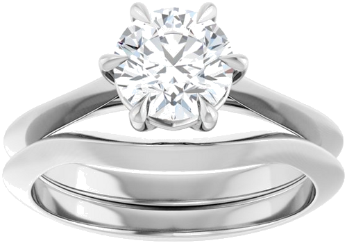 14K White 6.5 mm Round Solitaire Engagement Ring Mounting (8)