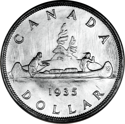 1 Dollar 1935 Canada George V Silver Jubilee Silver Coin (2)