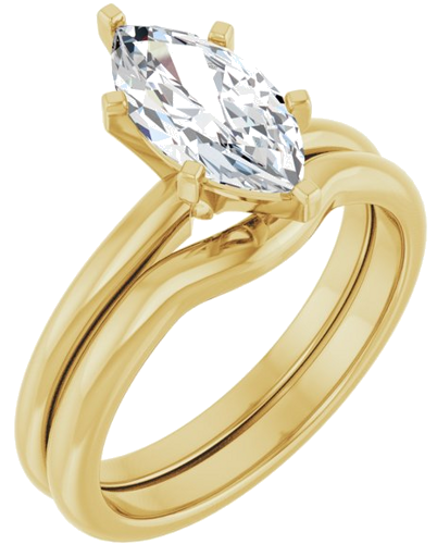 Sužadėtuvių Žiedas 14k yellow gold Marquise 11mm x 5.5mm (6)