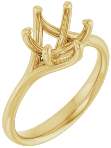 14K Yellow 8 mm Round Engagement Ring Mounting (1)