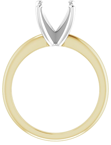14K Yellow   White  8.8 mm Round Solitaire Engagement Ring Mounting (2)