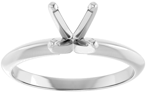 14K White 6-6.6 mm Round 4-Prong Light Solitaire Ring Mounting (3)