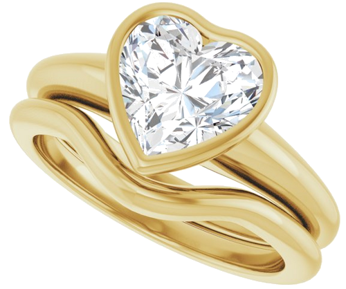 Sužadėtuvių Žiedas „Bezel-Set Solitaire“ 14k yellow gold Heart 8mm (10)