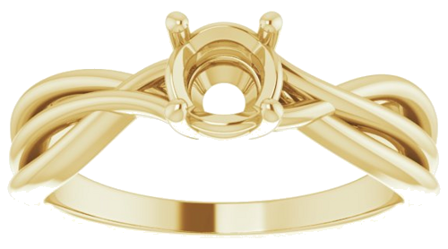 14K Yellow 5.2 mm Round Solitaire Engagement Ring Mounting (3)