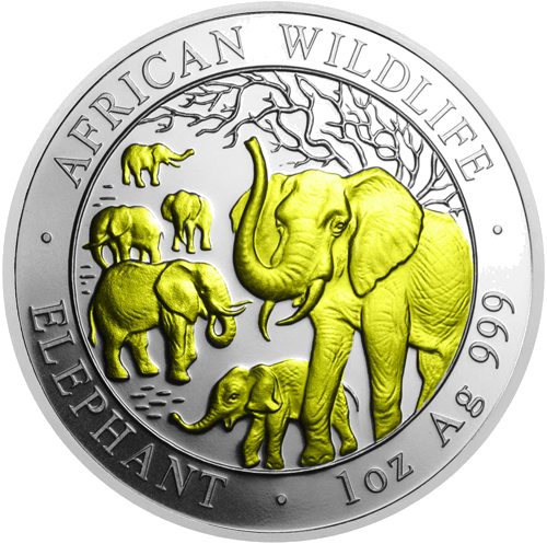 1 oz Слонове 2008 Сомалия сребърна монета (1)