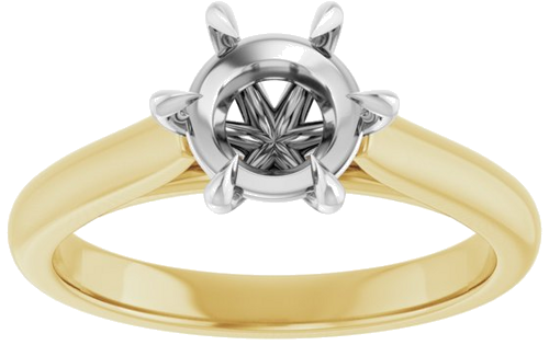 Sužadėtuvių Žiedas „Claw-Prong“ 18k yellow/white gold Round 7mm (3)