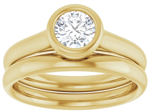 Sužadėtuvių Žiedas „Bezel-Set Solitaire“ 10k yellow gold Round 5.2mm (8)