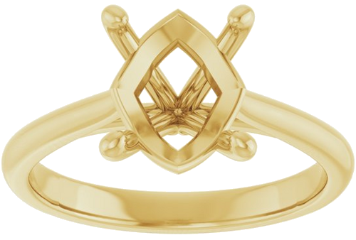 18K Yellow 10x8 mm Oval Solitaire Engagement Ring Mounting (3)