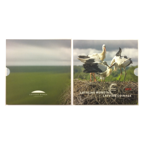 2015 Латвия Набор монет евро BU с памятной монетой 2 евро (2)