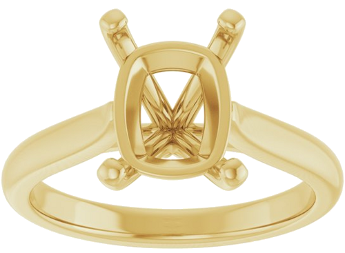 Sužadėtuvių Žiedas 10k yellow gold Elongated Cushion 10mm x 8mm (3)