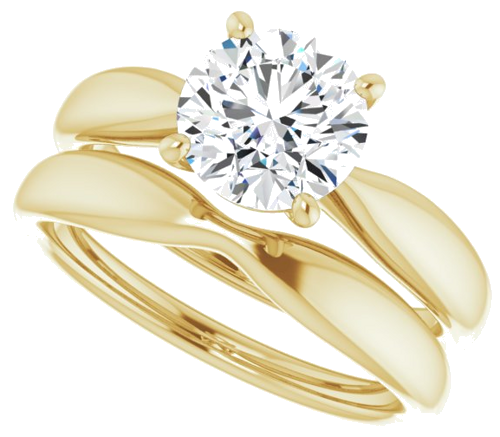 Sužadėtuvių Žiedas 14k yellow gold Round 7.4mm (10)