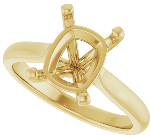 Sužadėtuvių Žiedas 10k yellow gold Elongated Cushion 10mm x 8mm (5)