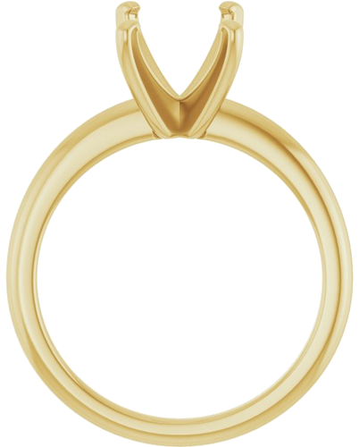 14K Yellow  9x7 mm Emerald Solitaire Engagement Ring Mounting (2)