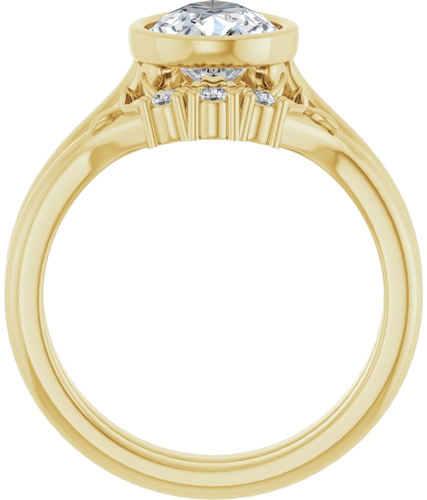 Sužadėtuvių Žiedas „Bezel-Set“ 14k yellow gold Pear 10mm x 7mm (7)