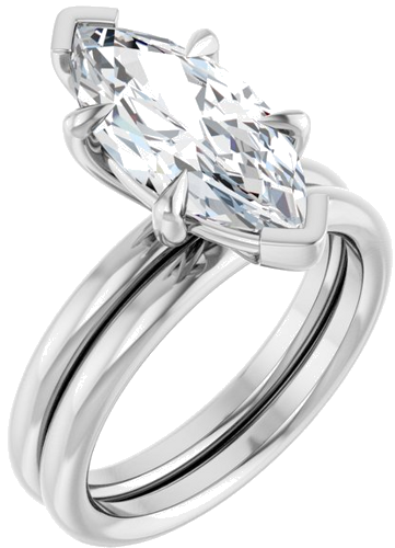 Sužadėtuvių Žiedas „Claw-Prong Solitaire“ 14k white gold Marquise 15mm x 7mm (6)