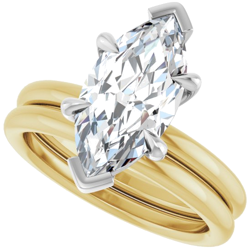 Sužadėtuvių Žiedas „Claw-Prong Solitaire“ 14k yellow/white gold Marquise 14mm x 7mm (10)