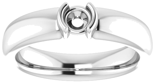 Sužadėtuvių Žiedas „Half Bezel Solitaire“ 585 Baltojo Aukso Round 4.1mm (3)