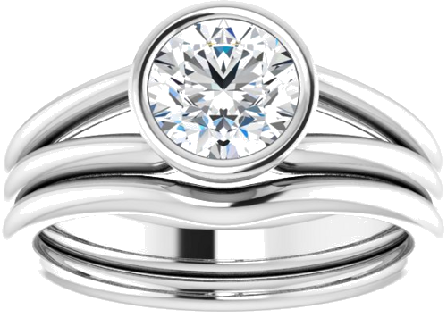 14K White 6.5 mm Round Engagement Ring Mounting (8)