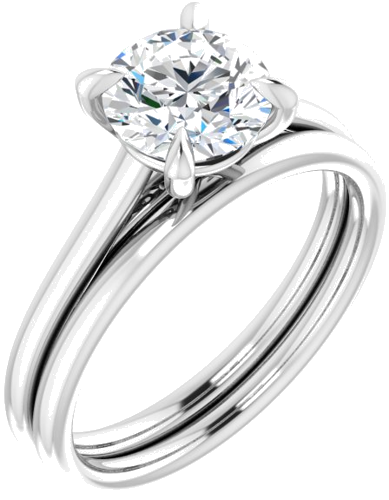 Sužadėtuvių Žiedas „Solitaire“ 950 Platinos Round 7mm (6)