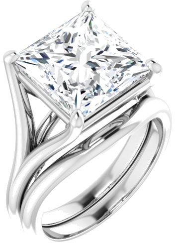 Sužadėtuvių Žiedas „Solitaire“ 925 Sidabro Square 10mm (6)