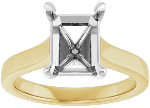 Sužadėtuvių Žiedas „Claw-Prong“ 14k yellow/white gold Emerald 9mm x 7mm (3)